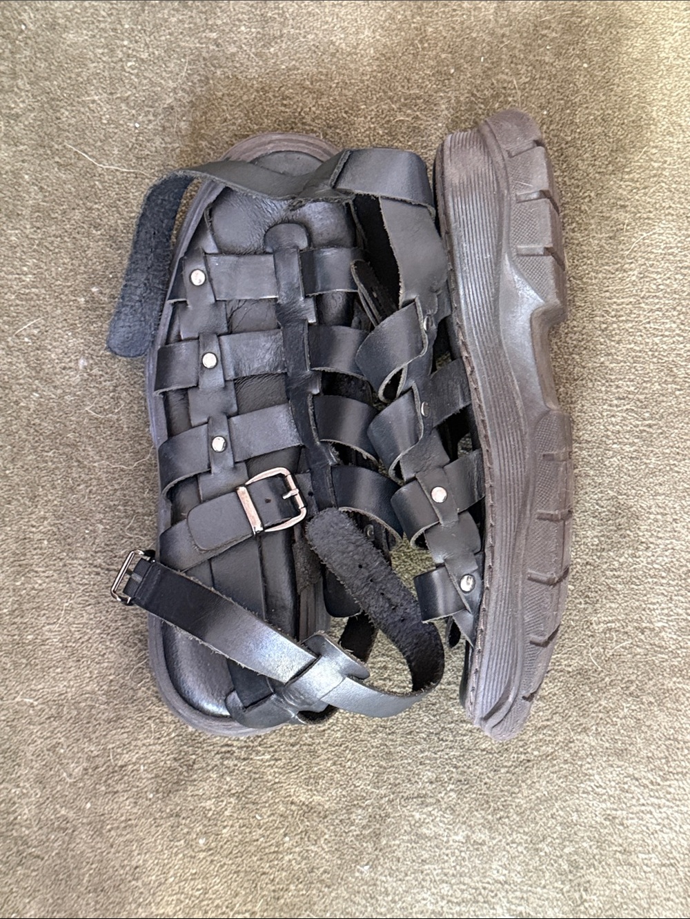 Free People Black Strappy Fisherman Sandals